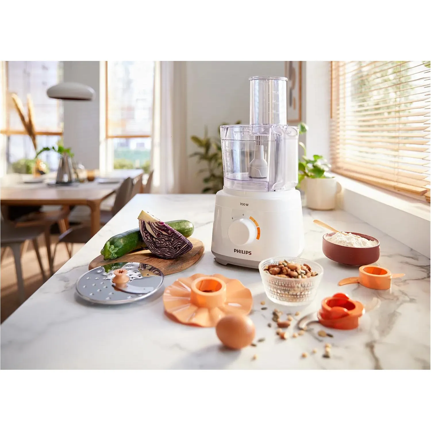 Philips Daily Collection HR7310/00 Food Processor, 700 W, 2.1 L, White