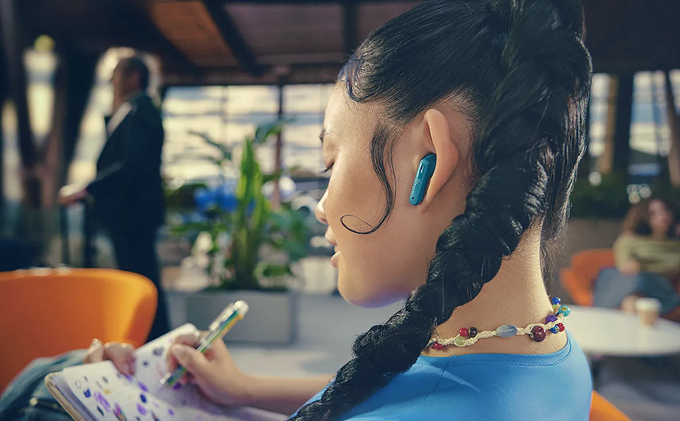 JBL Tune Beam 2 -langattomat nappikuulokkeet, sinivihre&auml;