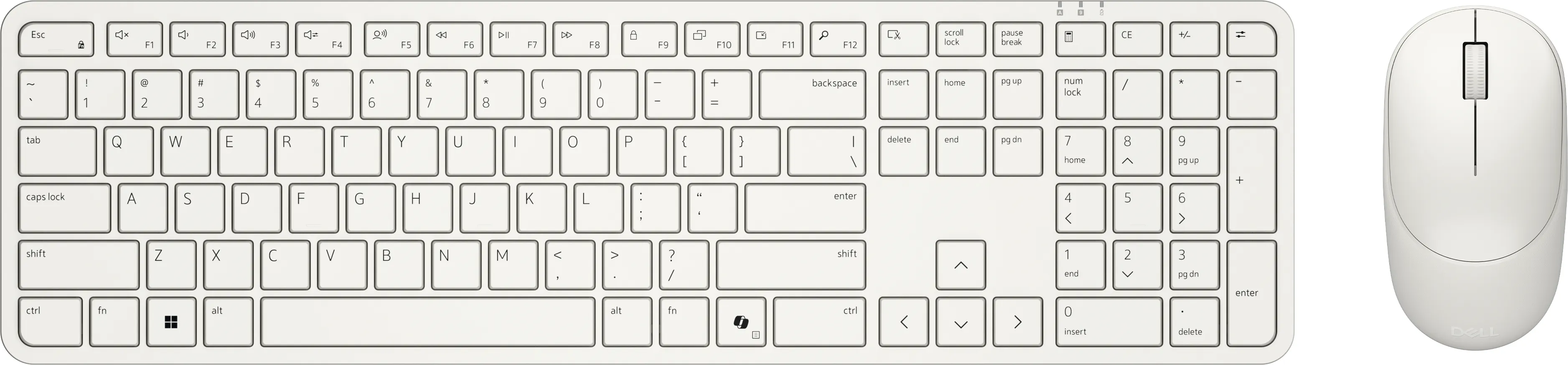 Dell Pro 5 KM526 Wireless Keyboard and Mouse, Light Ash