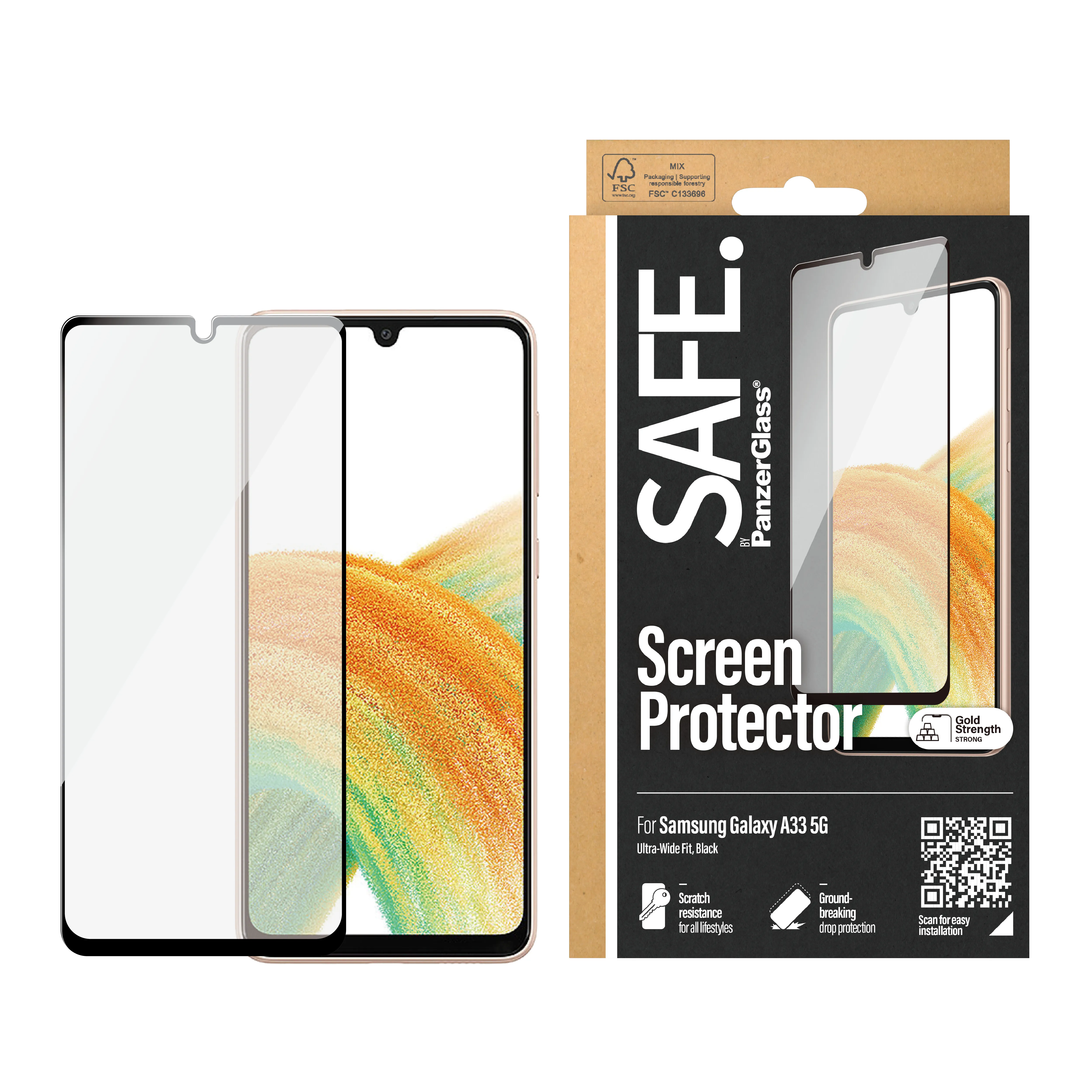 PanzerGlass SAFE Case Friendly, Galaxy A33 - Screen Glass