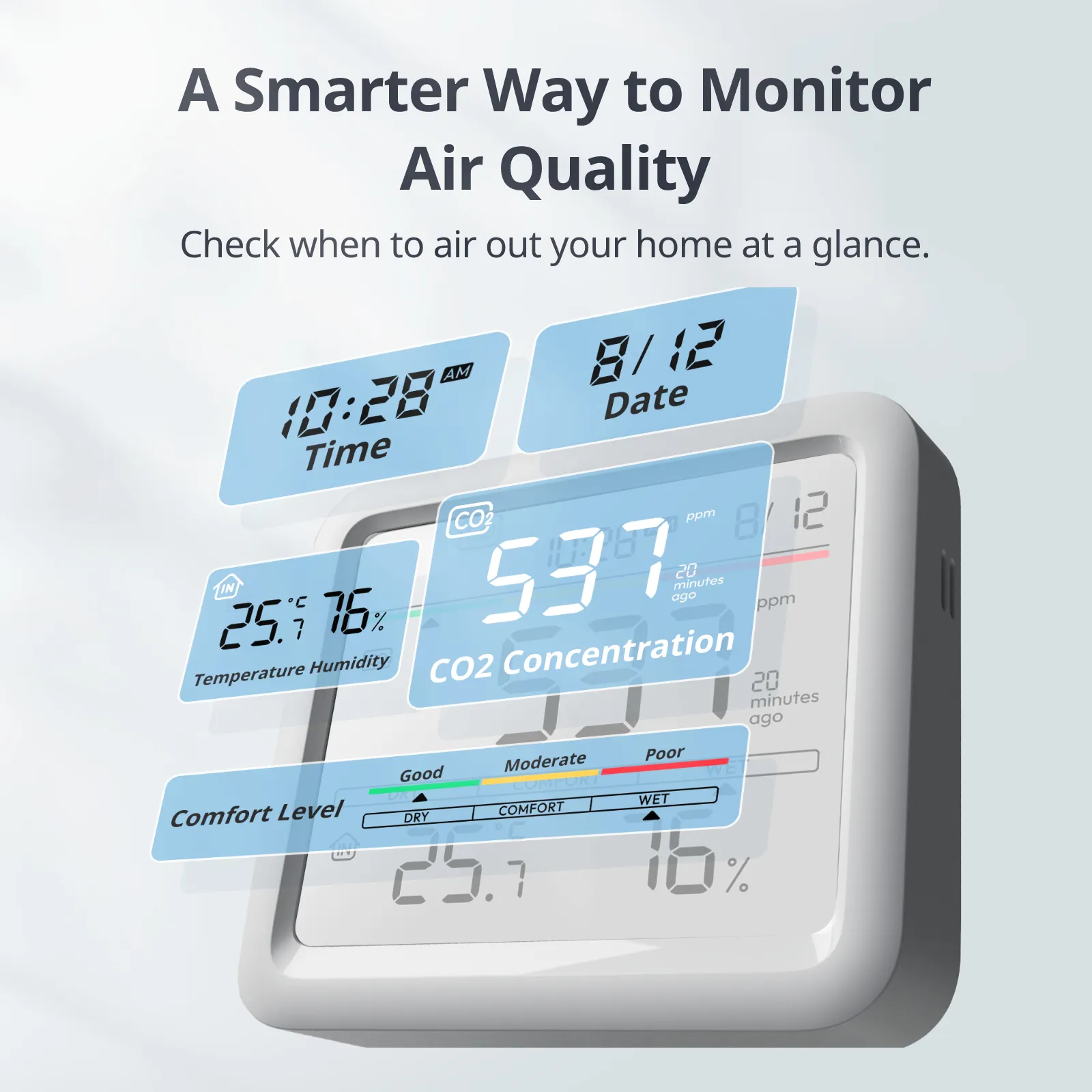 SwitchBot Meter Pro CO2 Monitor - Indoor air quality monitor, White