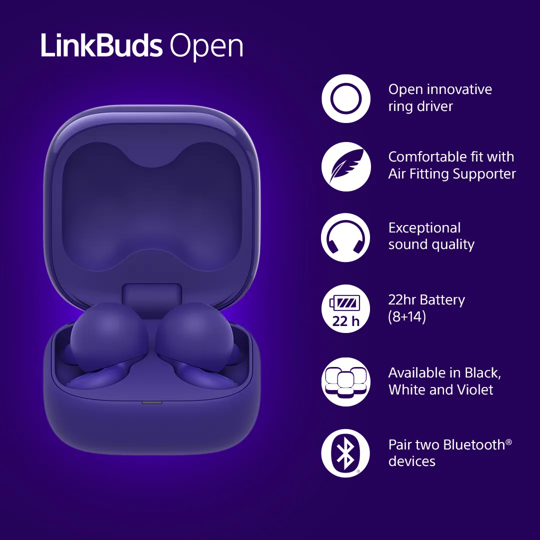 Sony LinkBuds Wireless Earbuds, Violet