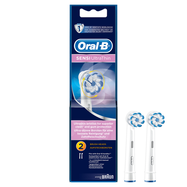 BRAUN VAIHTOHARJA ORAL-B Sensitive UltraThin 2ct ORAL-B Sensi UltraThin 2, Paketissa 2kpl UltraThin Sensitive vaihtoharjaa. UUTUUS!