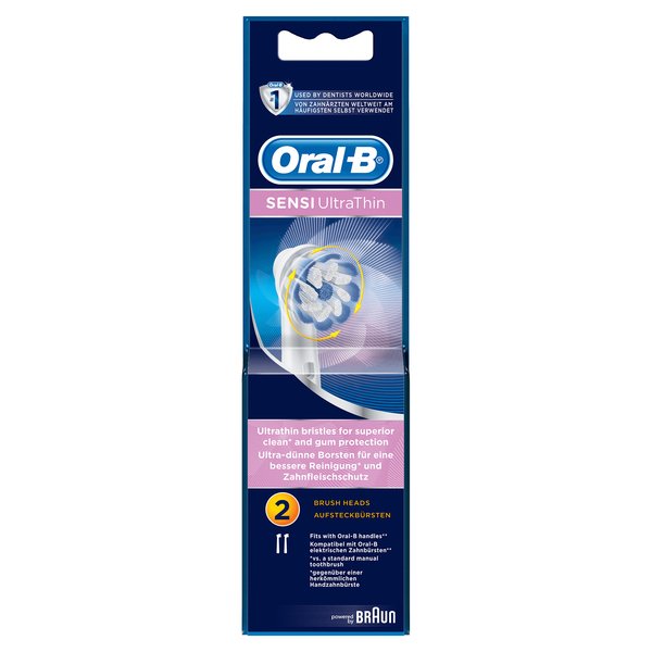 BRAUN VAIHTOHARJA ORAL-B Sensitive UltraThin 2ct ORAL-B Sensi UltraThin 2, Paketissa 2kpl UltraThin Sensitive vaihtoharjaa. UUTUUS!