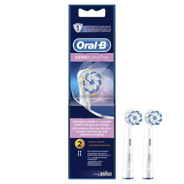BRAUN VAIHTOHARJA ORAL-B Sensitive UltraThin 2ct ORAL-B Sensi UltraThin 2, Paketissa 2kpl UltraThin Sensitive vaihtoharjaa. UUTUUS!