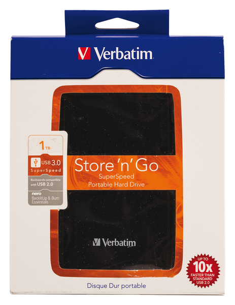 Verbatim Store 'n' Go 1 TB 2.5" - extern HDD, svart