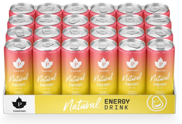 Puhdistamo Natural Energy Drink Rhuby Lemonade - 330 ml 24-pack