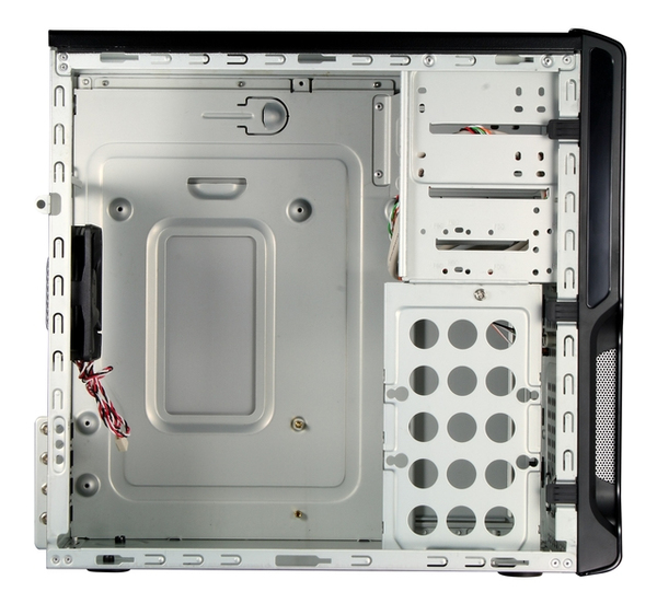 Compucase minitower, utan n&auml;tdel, 2x5,25&quot;, 2x3,5&quot;, ljud+USB, svart