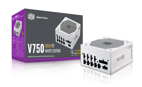 Cooler Master V-Series V2 750W -virtal&auml;hde, 80 Plus Gold (White Edition)