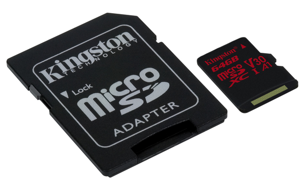 Kingston 64 GB Canvas React MicroSD + SD adapter