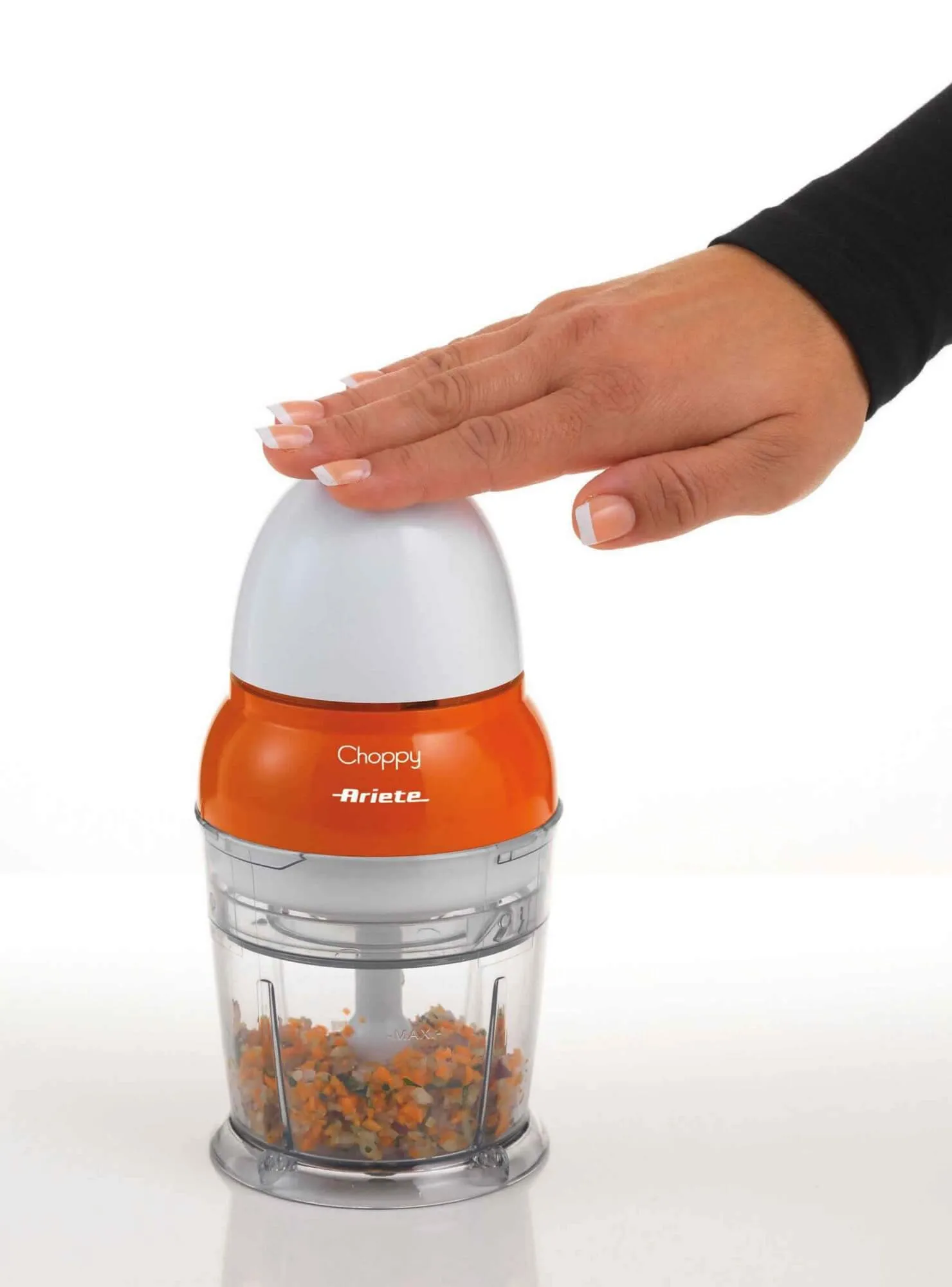 Ariete 1836 Minihackare, 160 W, 0,25 L, Orange/Vit