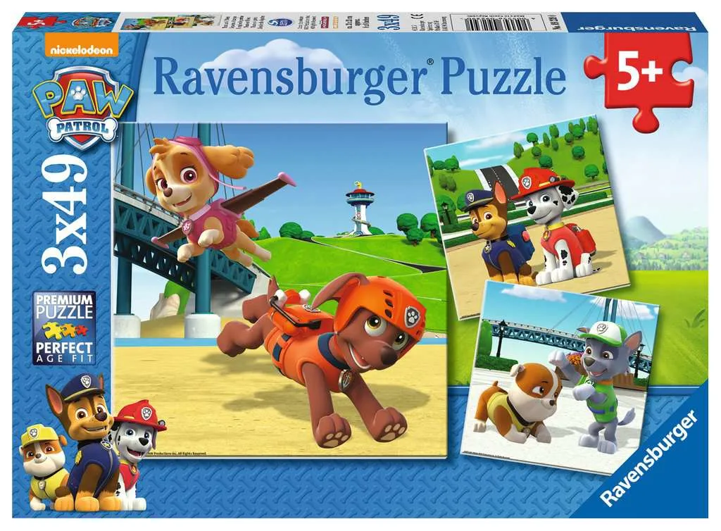 Ravensburger Paw Patrol - Team 4 paws -palapeli, 3x49 palaa