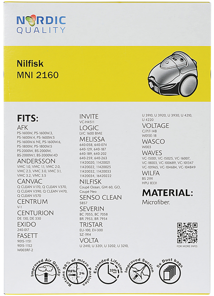 MNI 2160 Pölynimuripussi, 5 kpl.