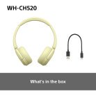 Sony WH-CH520 -langattomat kuulokkeet, keltainen