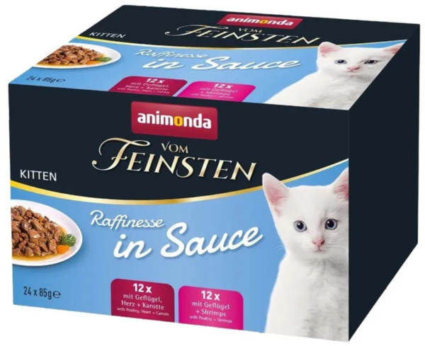 Animonda Vom Feinsten Kitten Raffinesse in Sauce Variety Pack, Kissan m&auml;rk&auml;ruoka, 24 x 85 g