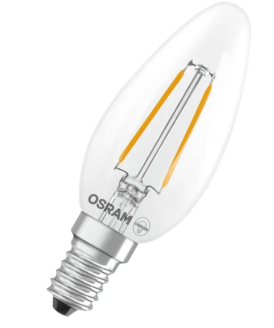 OSRAM LED kynttil&auml; filamentti kirkas B25 1.8 W 250 lm 2700 K E14