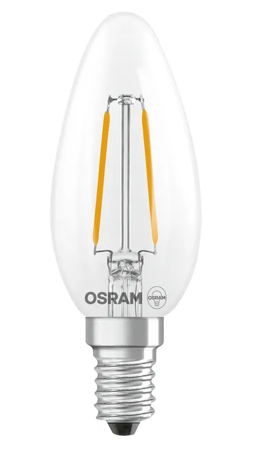OSRAM LED kynttil&auml; filamentti kirkas B25 1.8 W 250 lm 2700 K E14