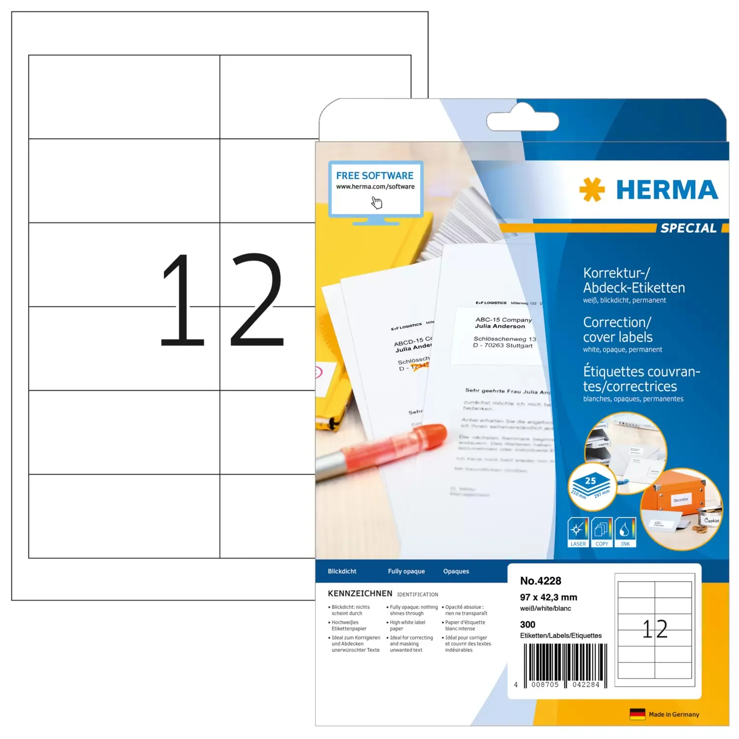 Herma label covering 97x42,3 (300) Herma label covering 97x42,3 (300)