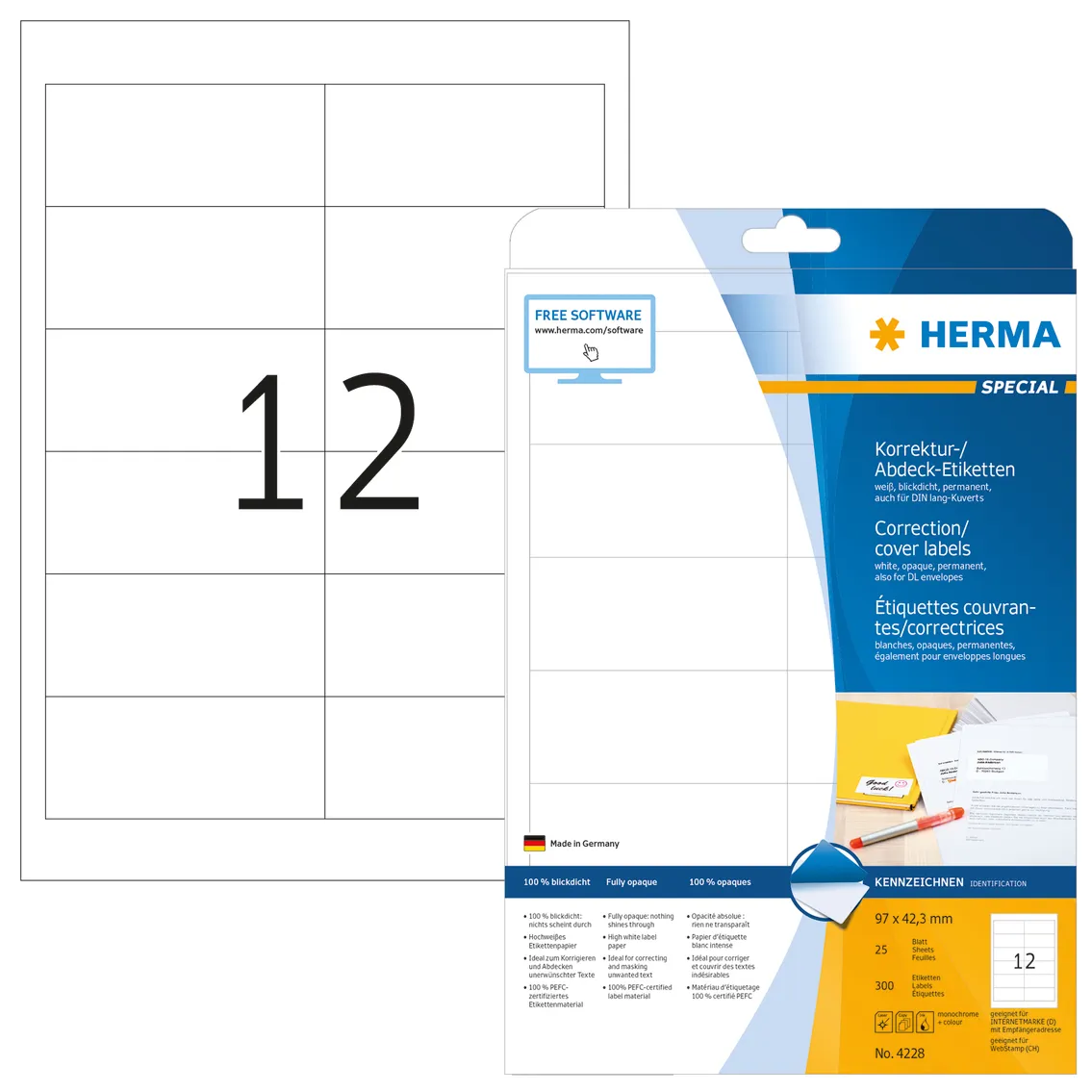 Herma label covering 97x42,3 (300) Herma label covering 97x42,3 (300)