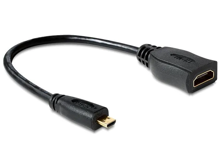 DELOCK Cable High Speed HDMI - Micro-D male > HDMI-A female 23 cm