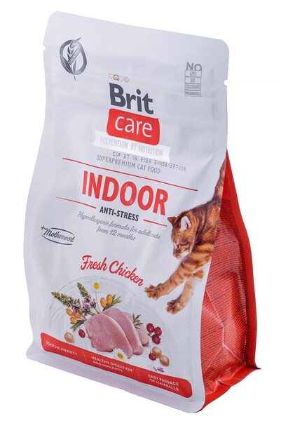 Brit Care Grain-Free Indoor Anti-Stress, Torrfoder f&ouml;r katt, Adult, 400 g