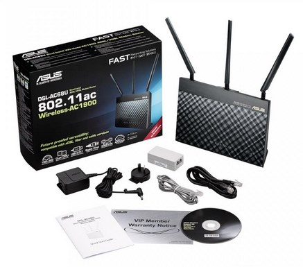 Asus DSL-AC68U AiMesh, AC1900, Dual-Band, Wi-Fi 5 -Mesh-reititin
