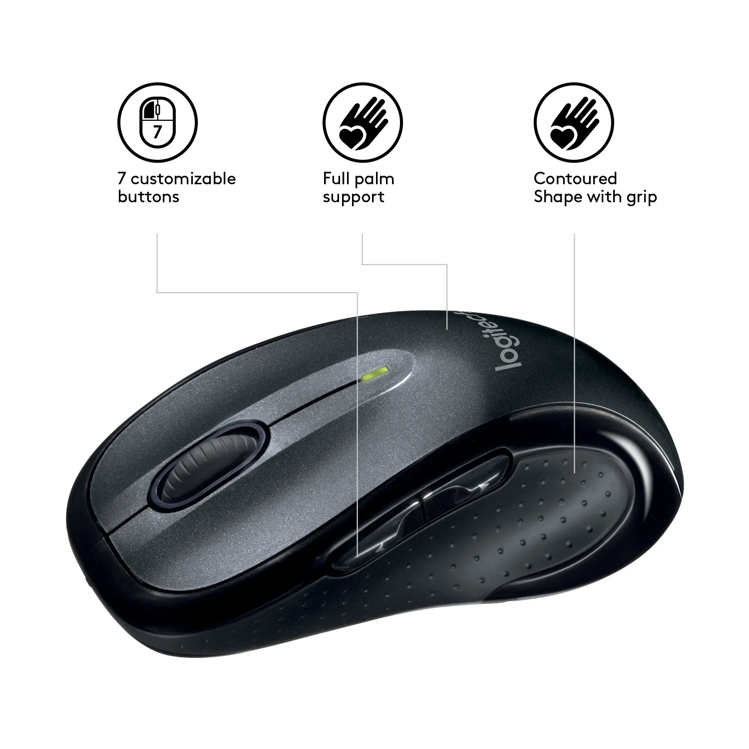 Logitech M510 Wireless Mouse, Black