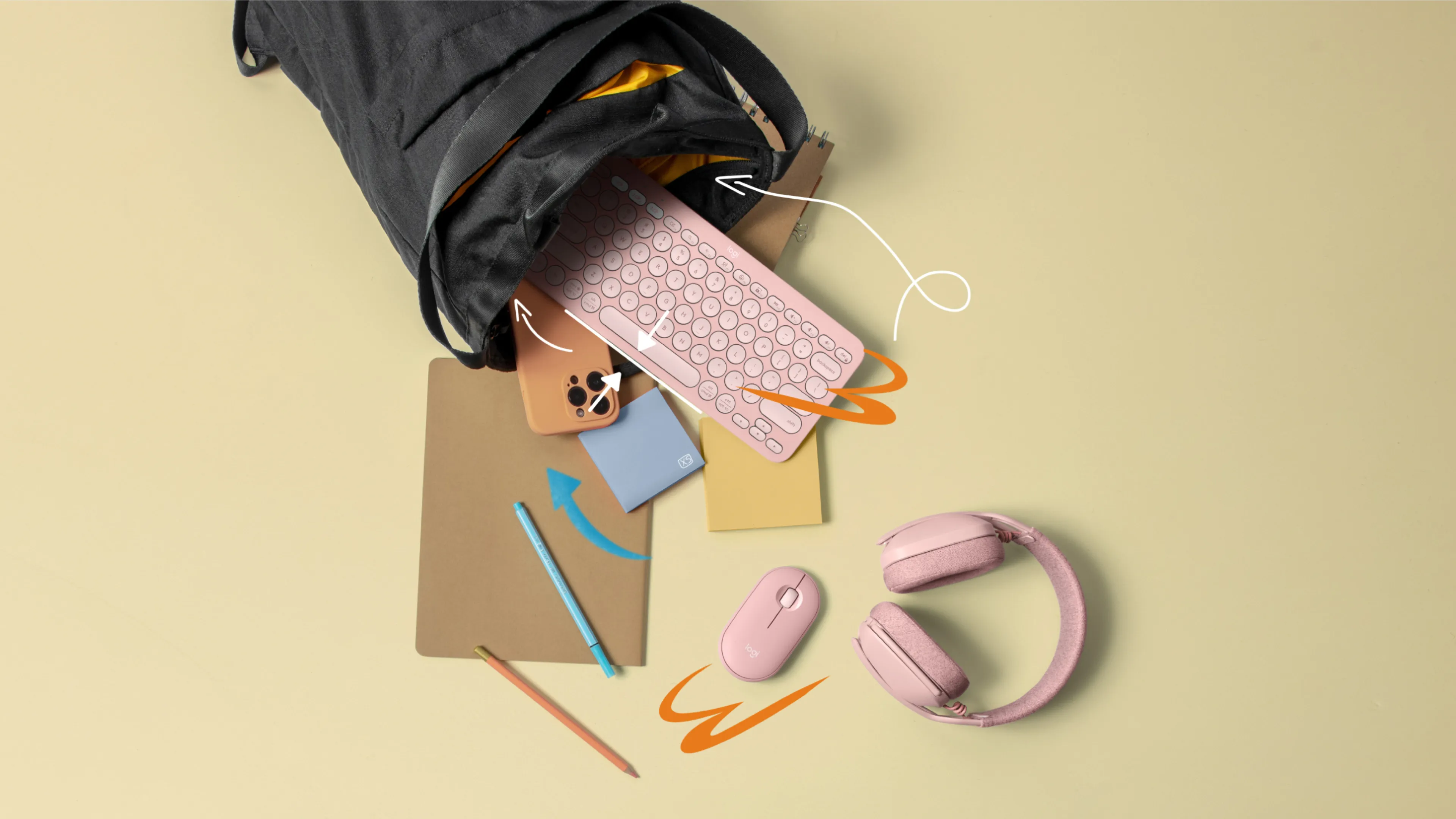 Logitech Pebble Mouse 2 M350s tr&aring;dl&ouml;s mus, rosa