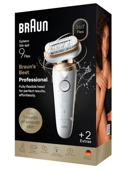 Braun Silk&middot;&eacute;pil 9 Flex 9-011 3D Wet &amp; Dry - epilator, Gold