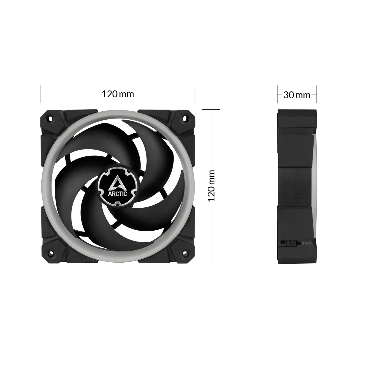 Arctic Cooling BioniX P120 A-RGB Bundle, 120mm - chassi fl&auml;kt, svart