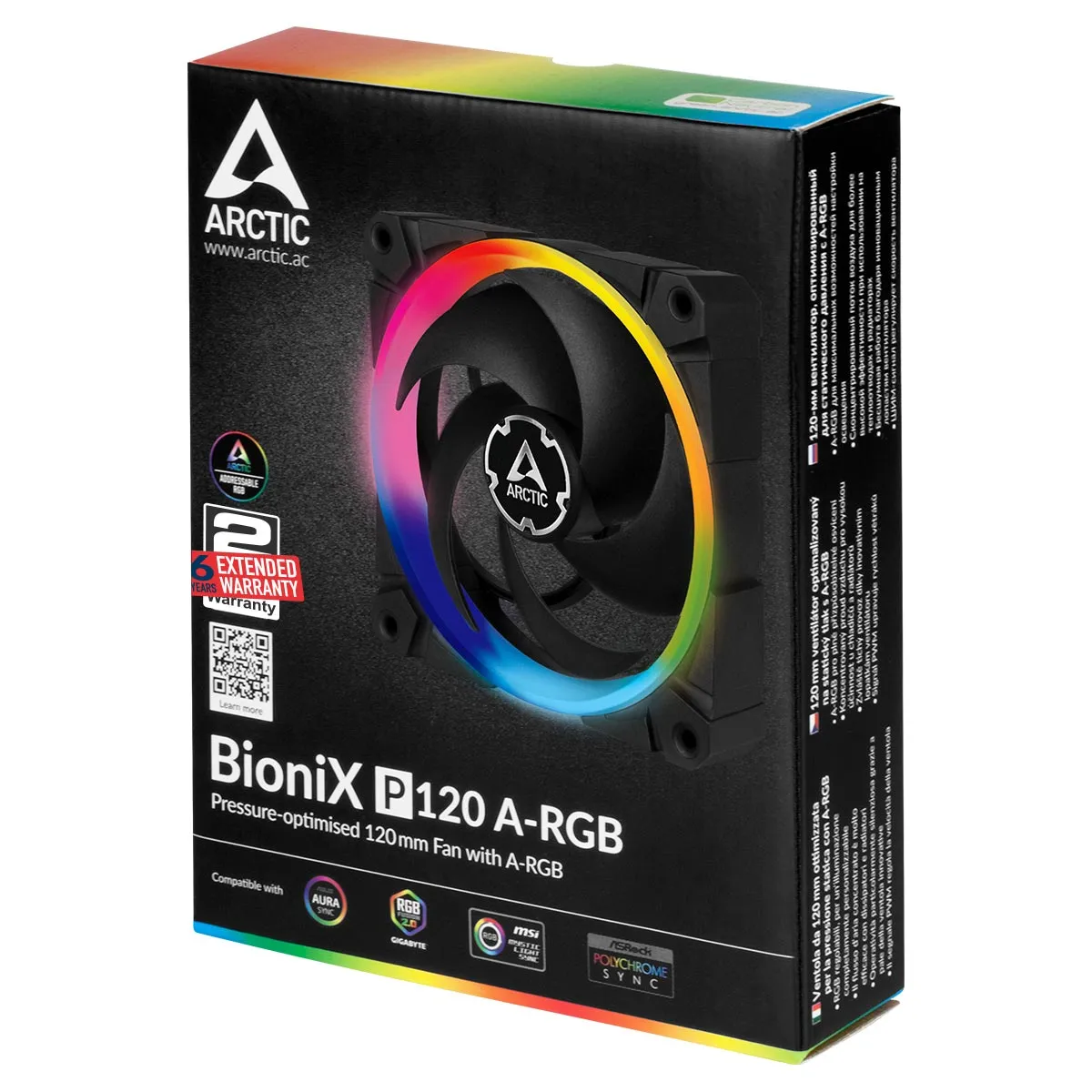 Arctic Cooling BioniX P120, 120mm, ARGB PWM -fan, black