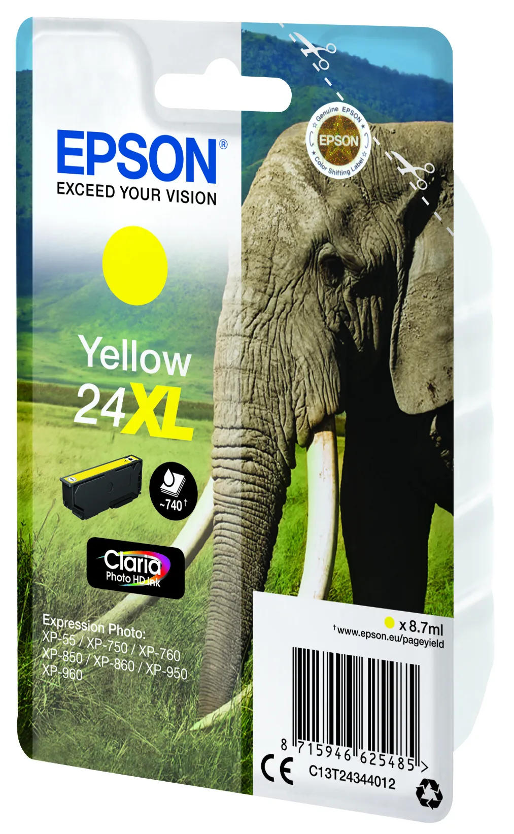 Epson 24XL ink cartridge, 8.7 ml, Yellow