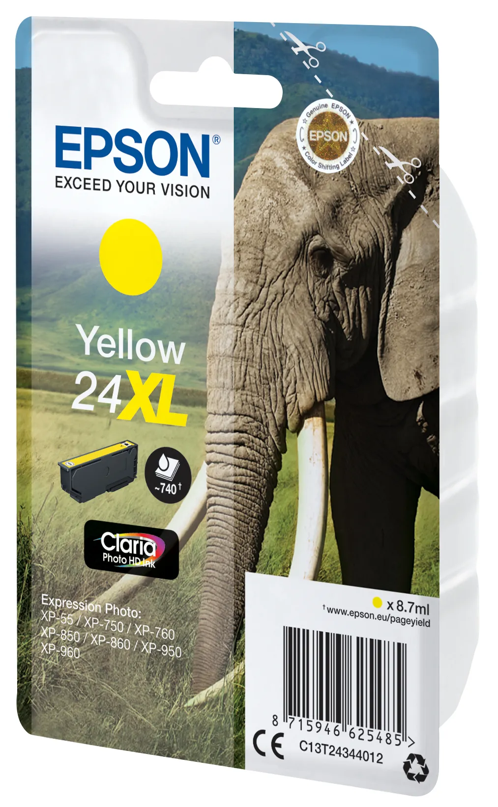 Epson 24XL ink cartridge, 8.7 ml, Yellow