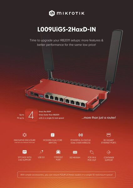 MIKROTIK L009UiGS-2HaxD in desktop case with RouterOS L5 AU PSU