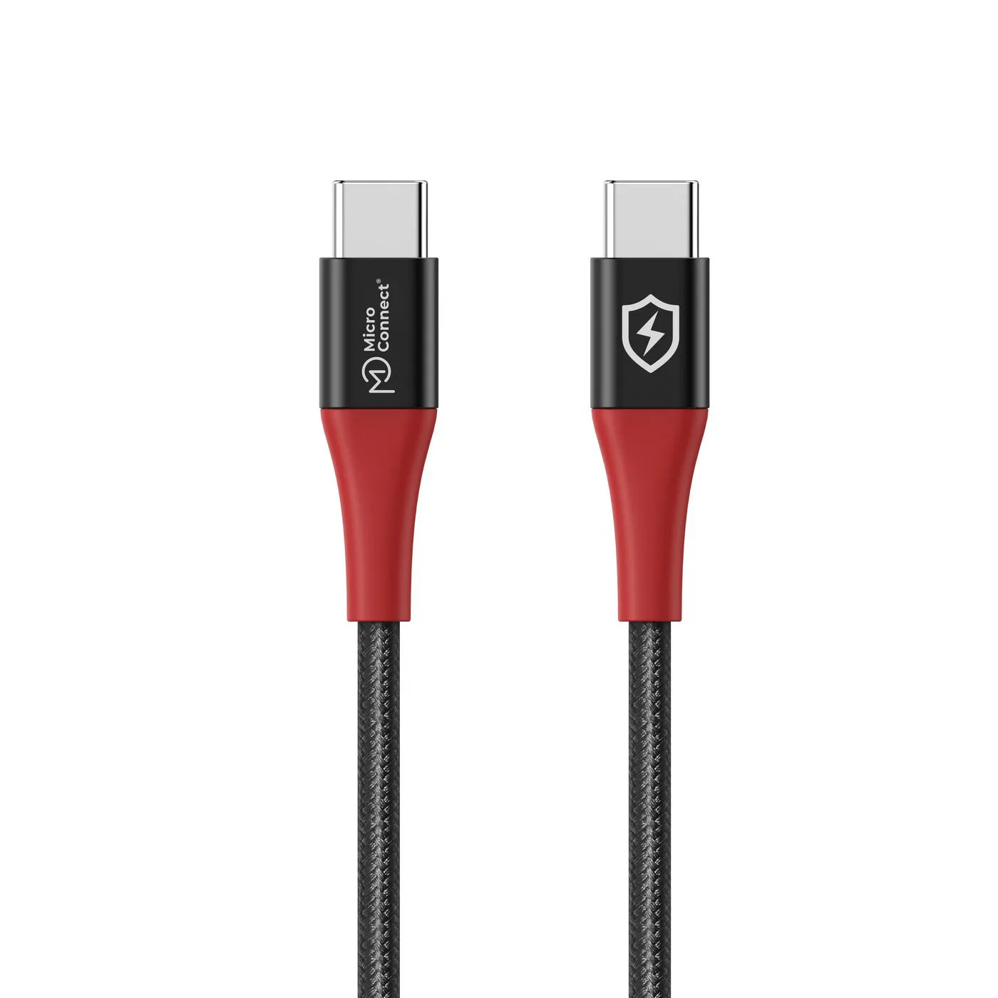 MicroConnect Safe Charge USB-C Data Blocker cable, 240W, 1.5 m, Black, Red