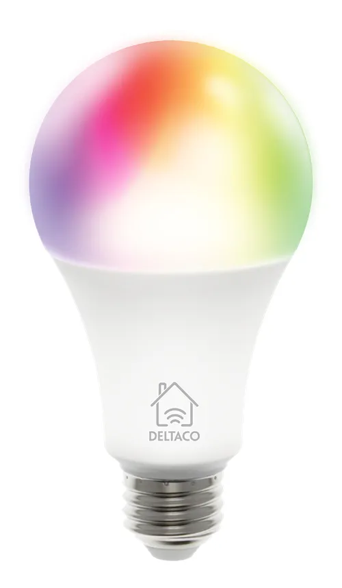 Deltaco Smart Home SH-LE27RGB -älylamppu, RGB, E27, 7W, Wi-Fi Deltaco Smart Home SH-LE27RGB -älylamppu, RGB, E27, 7W, Wi-Fi