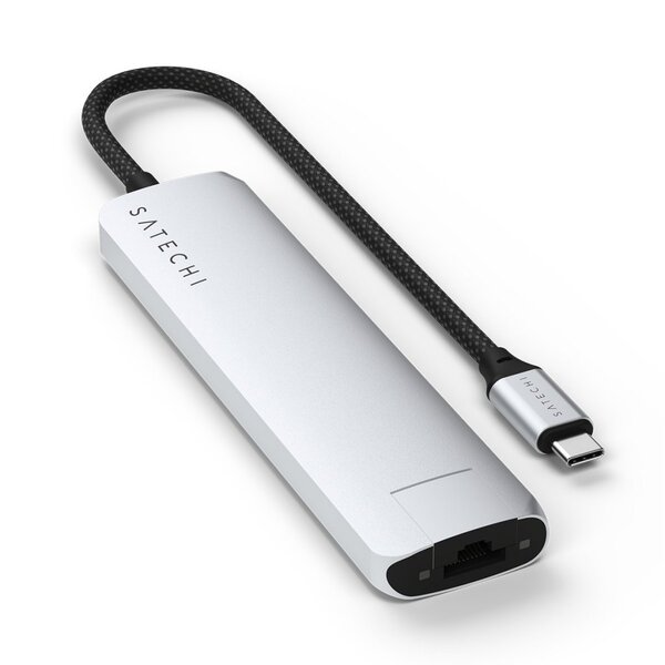 Satechi 7-in-1 USB-C Slim Multiport Adapter with Ethernet - Silver