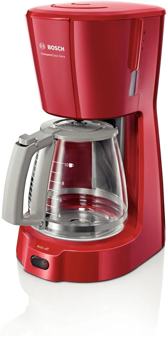 Bosch Compact Class TKA3A034 -kahvinkeitin, Harmaa, Punainen