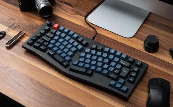Keychron V10 75% Alice mekaniskt ergonomiskt speltangentbord, K Pro Red, svart
