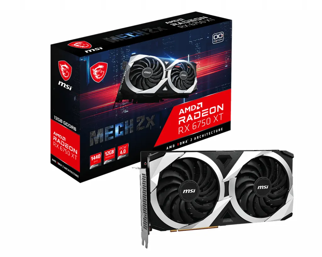 MSI Radeon RX 6750 XT MECH 2X 12 GB OC grafikkort