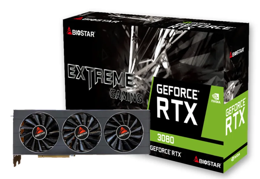 Biostar GeForce RTX 3080 10 Gt -n&auml;yt&ouml;nohjain