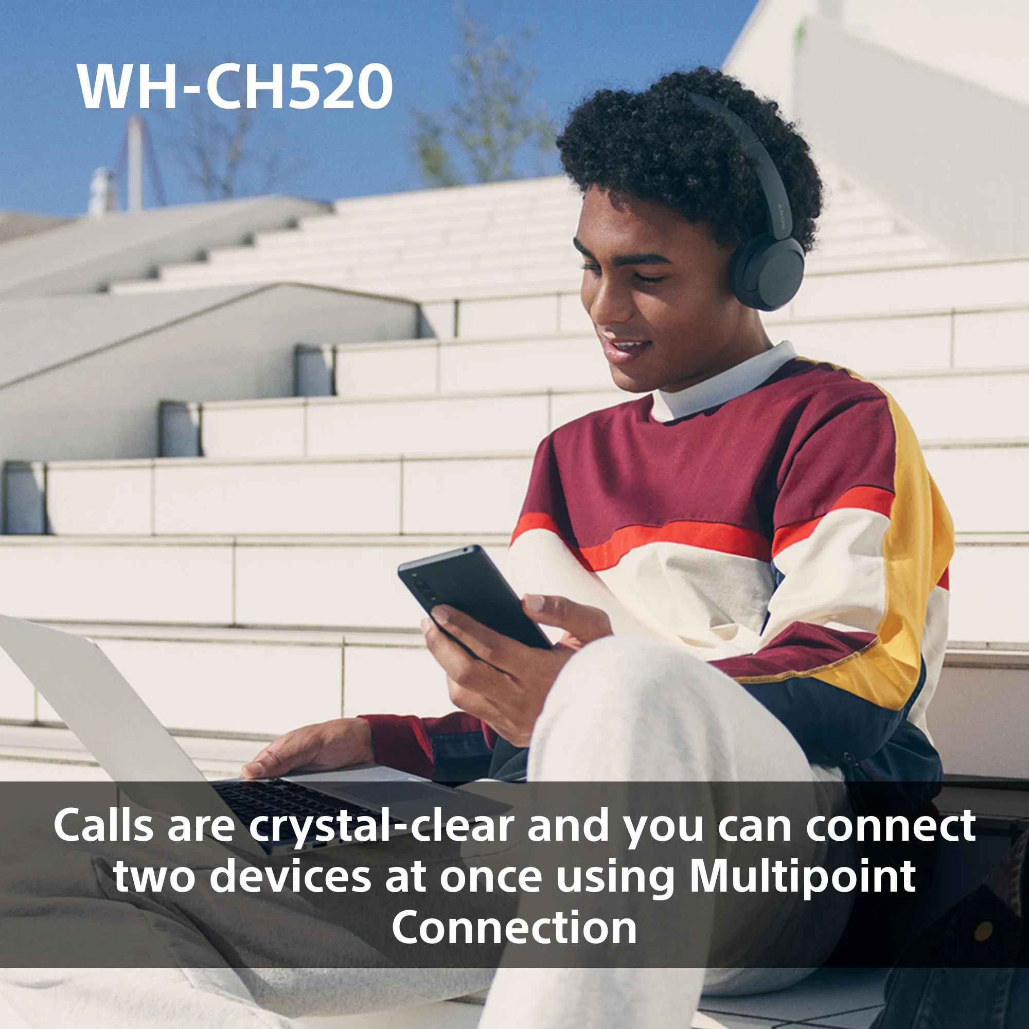 Sony WH-CH520 - wireless headphones, Yellow