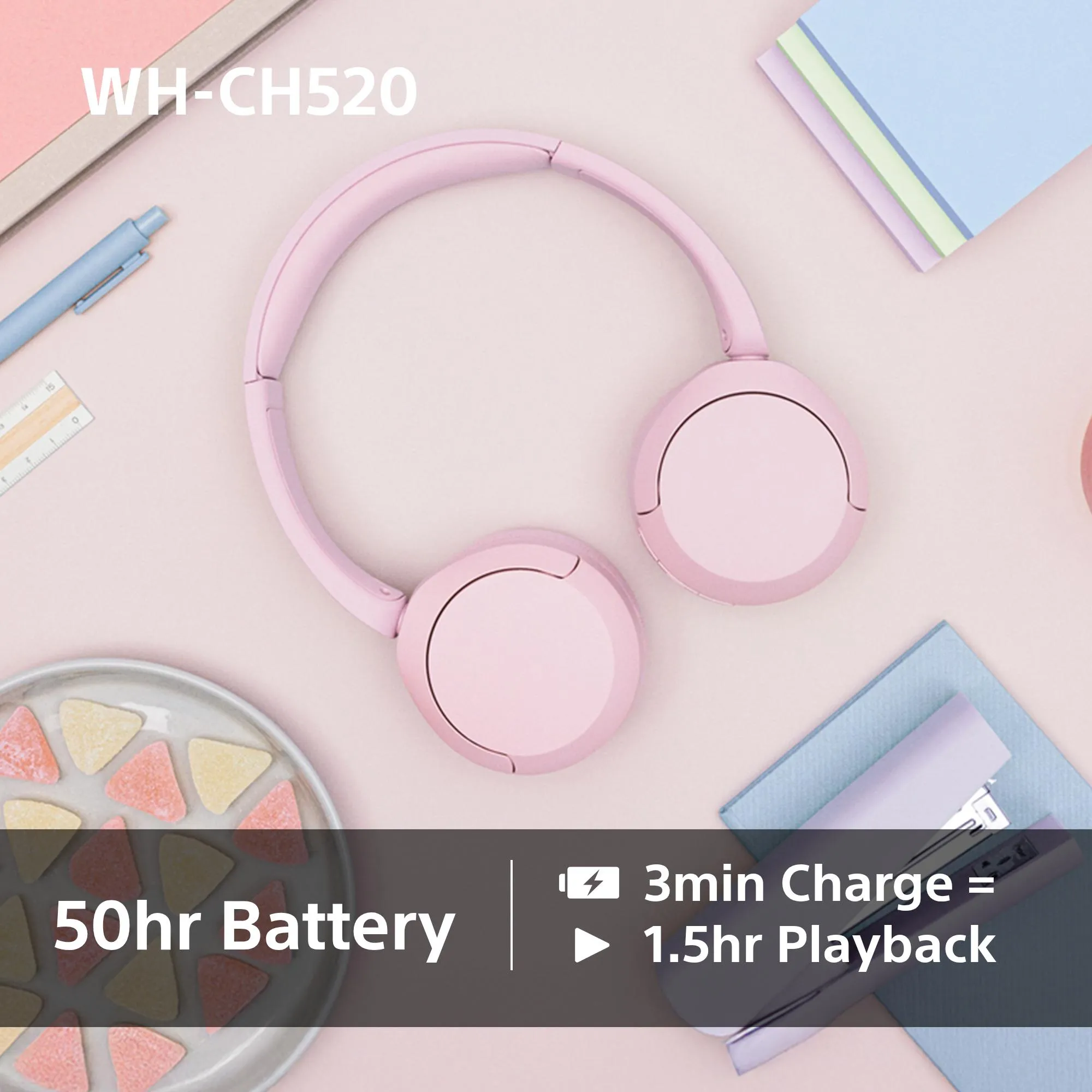 Sony WH-CH520 - wireless headphones, Yellow