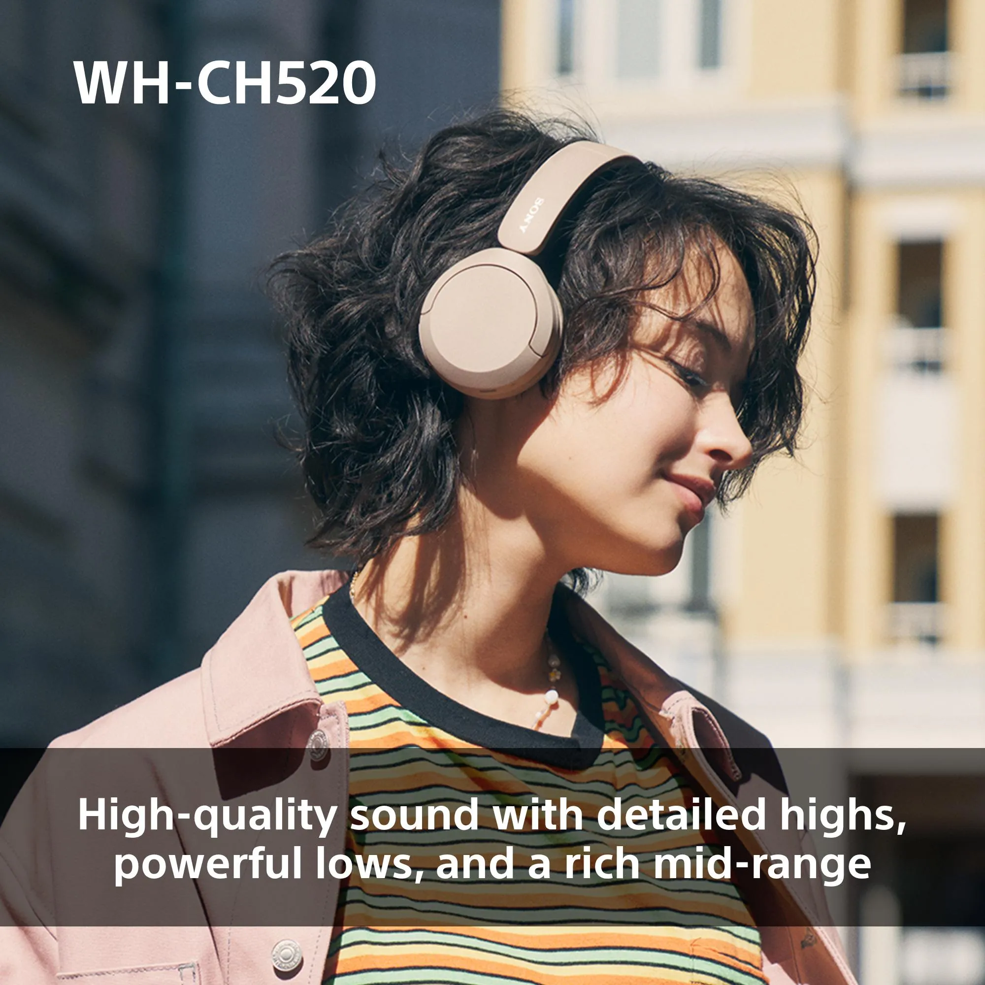 Sony WH-CH520 - wireless headphones, Yellow