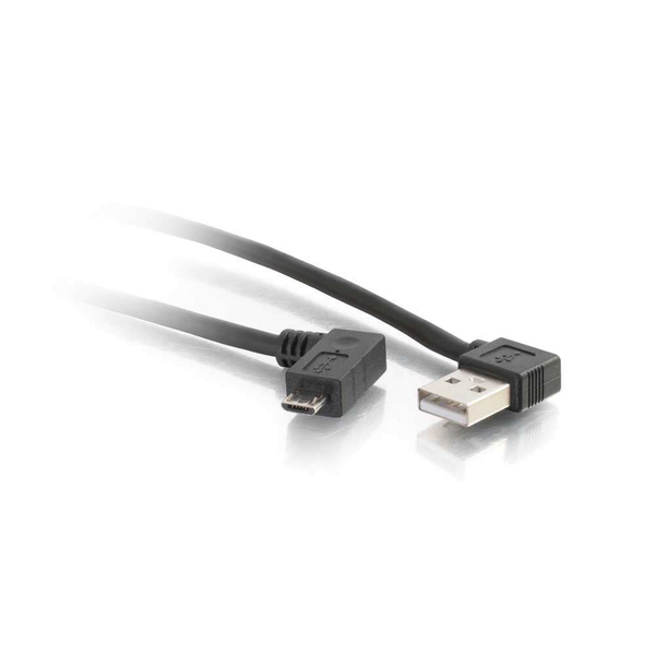 Cables To Go Right Angled USB-A - Micro-USB B - cable, 1 m, Black