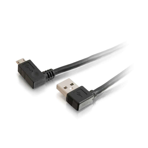 Cables To Go Right Angled USB-A - Micro-USB B - cable, 1 m, Black