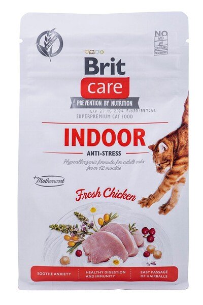 Brit Care Grain-Free Indoor Anti-Stress, Dry food for cats, Adult, 400g