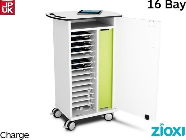 zioxi CHRGT-IP-16 iPad Security Trolley, Store and Charge, 16 Bay, Android Compatible