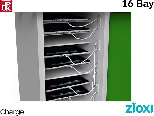 zioxi CHRGT-IP-16 iPad Security Trolley, Store and Charge, 16 Bay, Android Compatible