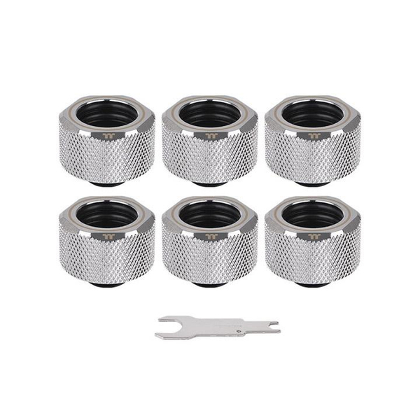 Thermaltake Pacific C-Pro G1/4 PETG 16mm OD 6 Pack - Chrome